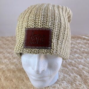 Love Your Melon Tan Cable Knit Beanie Hat